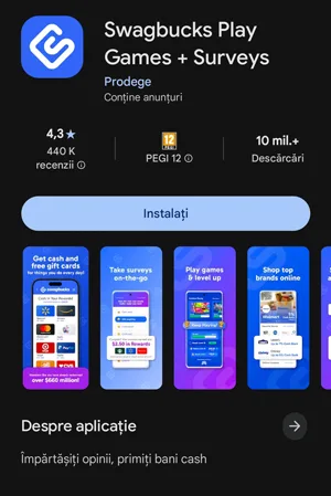 Swagbucks este disponibil pe Google Play