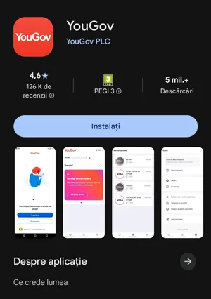 YouGov este disponibil în Google Play