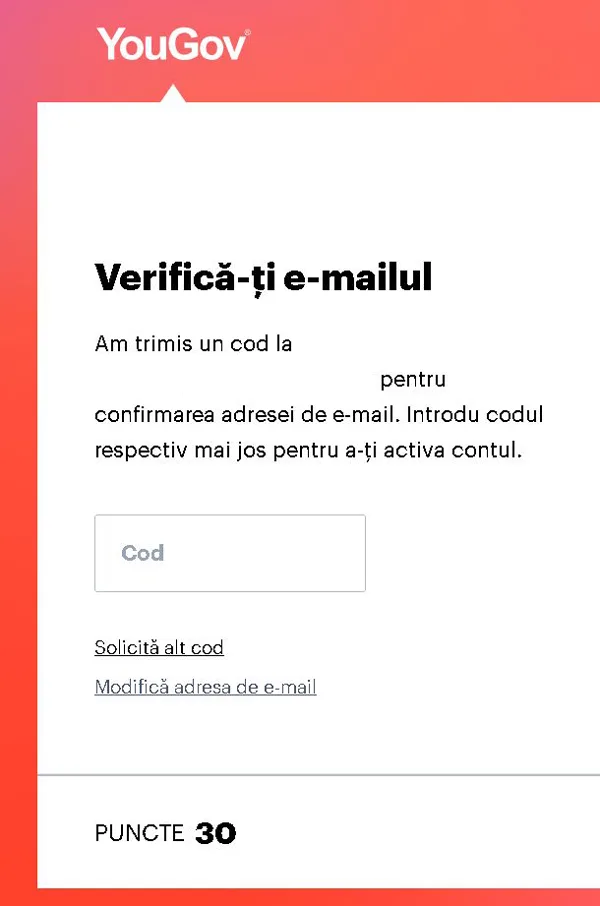 cum se confirmă adresa de e-mail pe YouGov