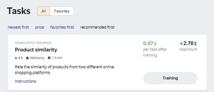 Toloka Recenzie: Platforma plătește, dar merită efortul? exemplu de task de antrenare a AI folosind Toloka