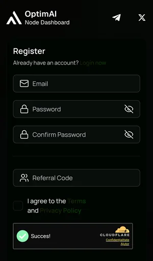 Înregistrare OptimAI Network
