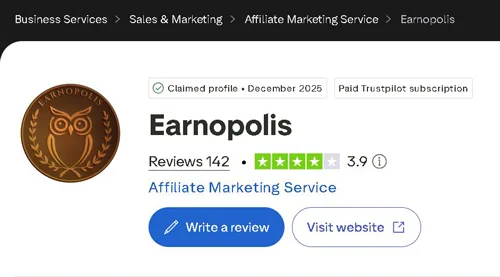 Earnopolis pe Trustpilot