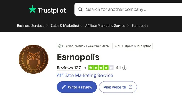 Earnopolis Trustpilot