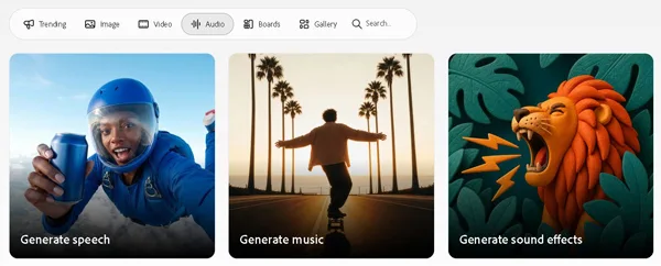 editare si creare audio cu Adobe Firefly