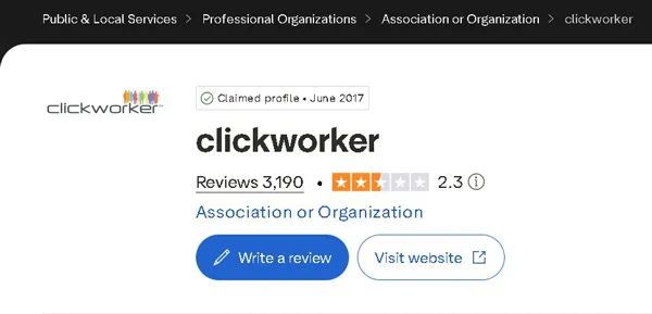 Clickworker pe Trustpilot